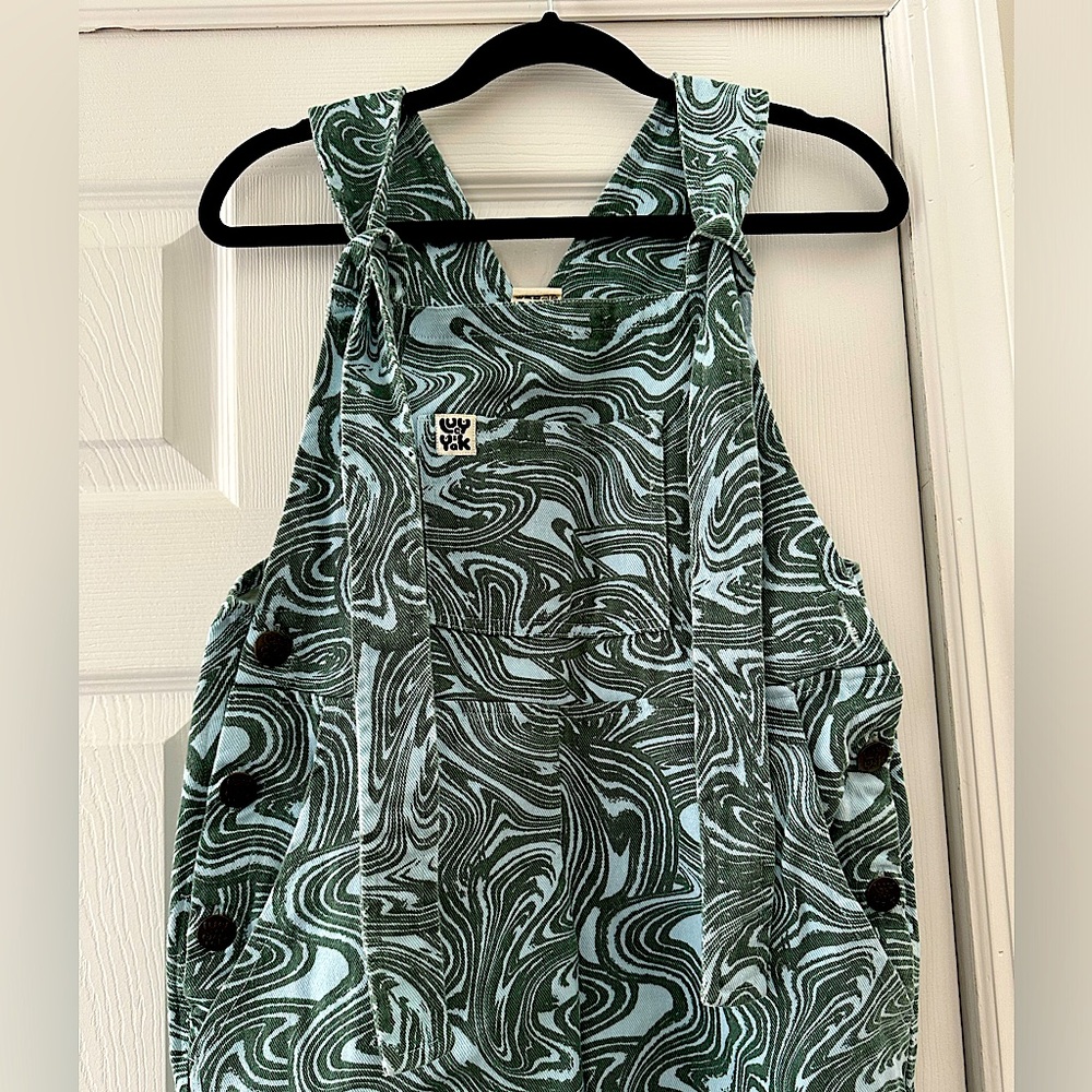 LUCY & YAK L.E. Easton Dungarees: ORGANIC TWILL - Beau Print UK 8 Long US 4 Long